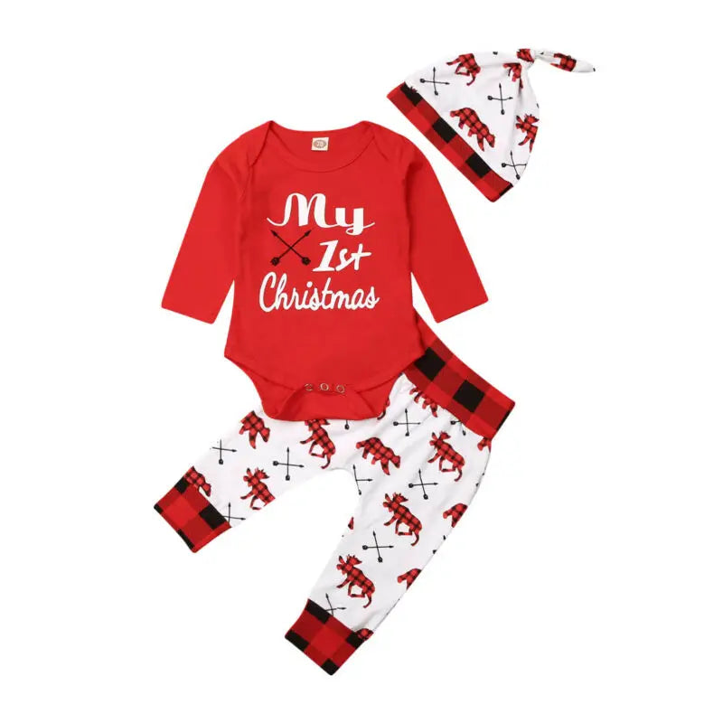 Lovely Baby Outfit Se for Xmas 2PCS Set