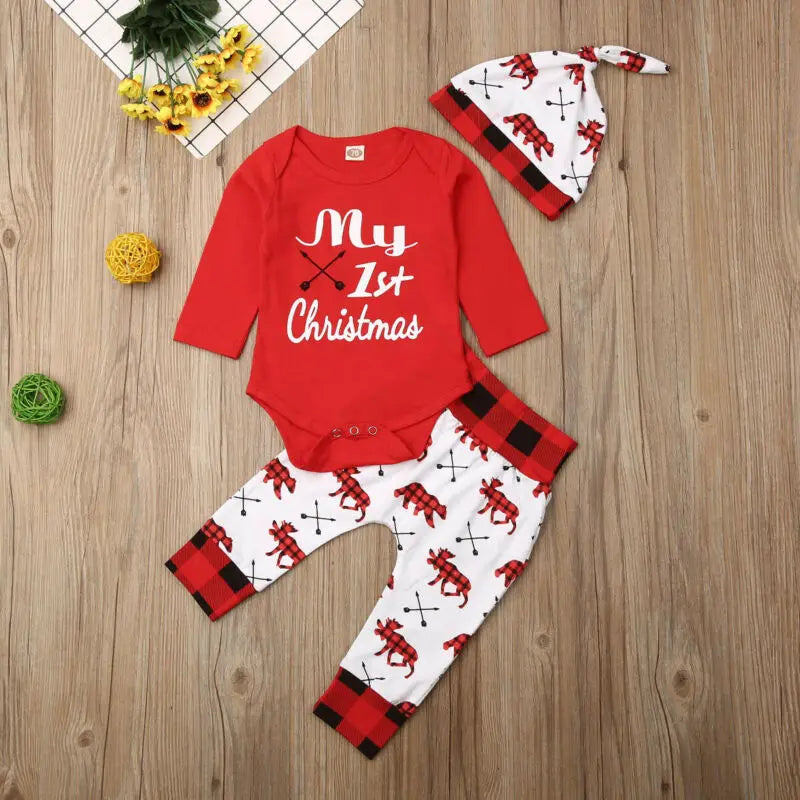 Lovely Baby Outfit Se for Xmas 2PCS Set