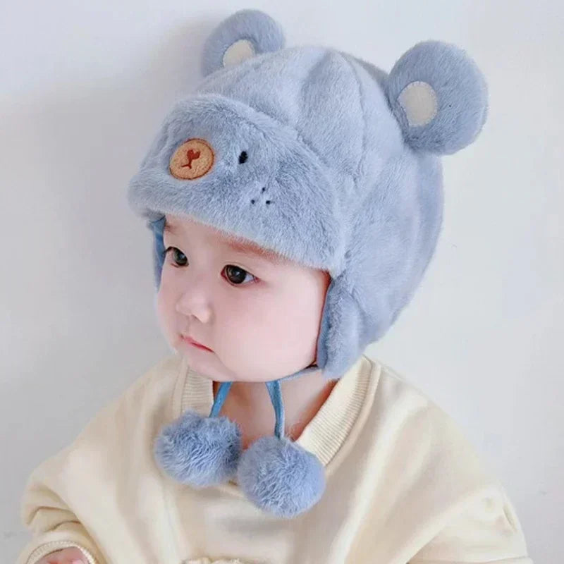 Soft Winter Warm Kids Girl Boys with solid Wool Ear Protection