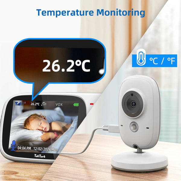 3.2 inch Wireless Video Color Baby Monitor High Resolution Baby Nanny Security Camera  Night Vision Temperature