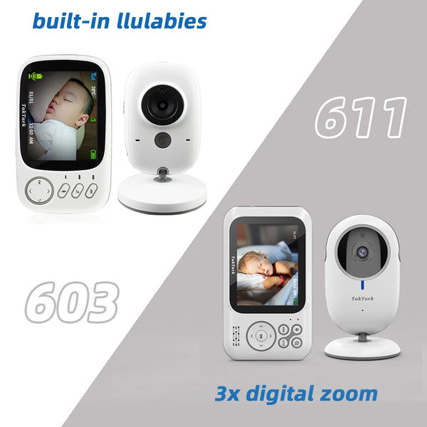 3.2 inch Wireless Video Color Baby Monitor High Resolution Baby Nanny Security Camera  Night Vision Temperature