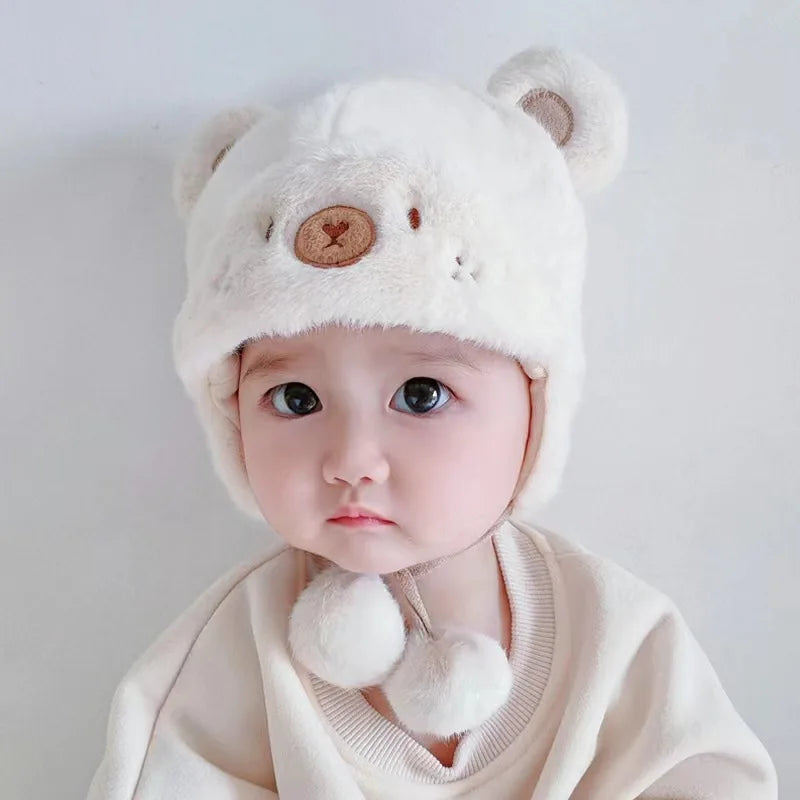 Soft Winter Warm Kids Girl Boys with solid Wool Ear Protection