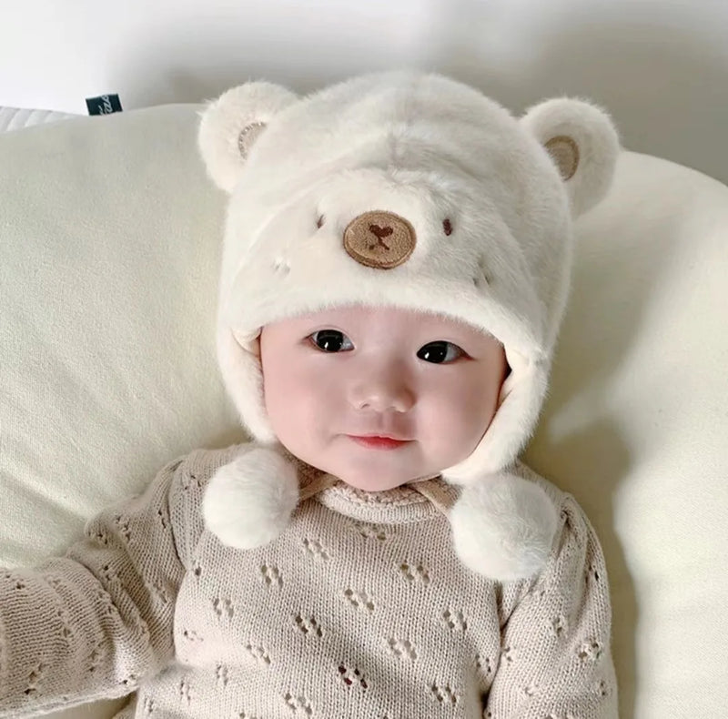 Soft Winter Warm Kids Girl Boys with solid Wool Ear Protection